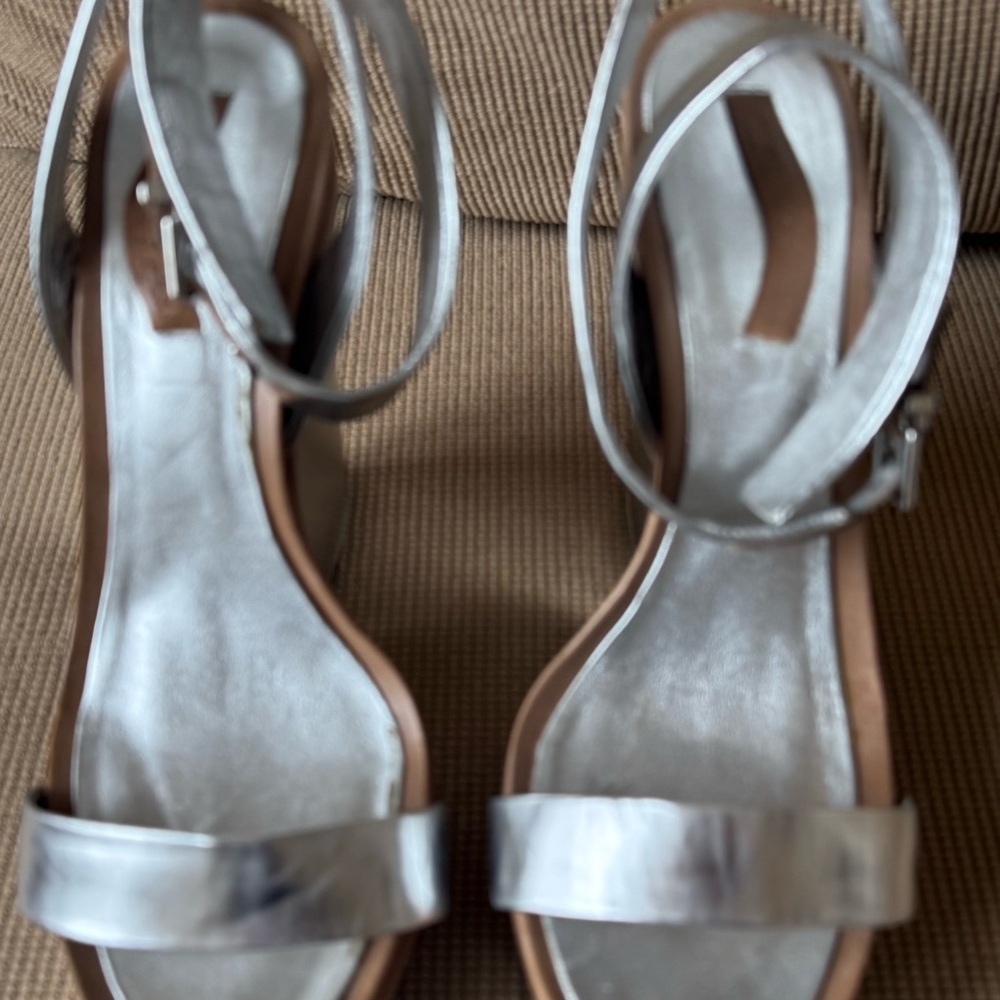 BCBGMaxAzria Metallic Silver Sandals